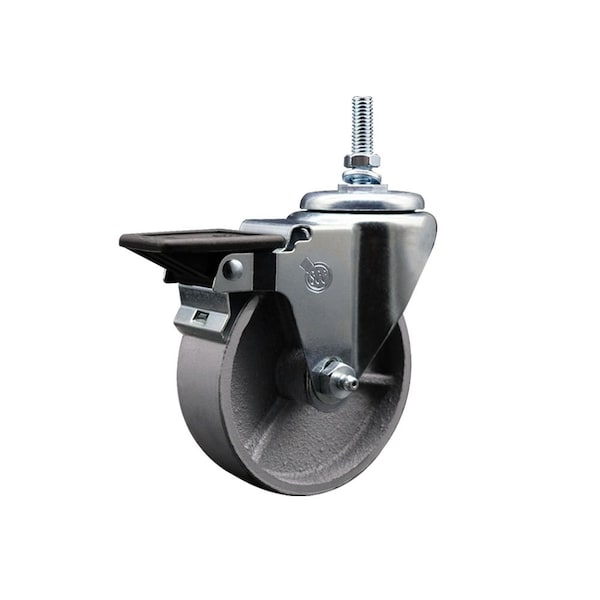 4 Inch Semi Steel 38 Inch Threaded Stem Caster with Brake
